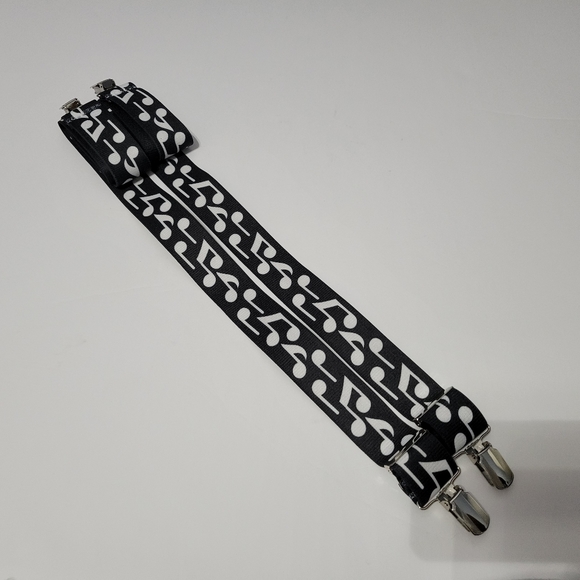 Men's Bold Musical Notes 48" Long 1.5" Adjustable Suspenders Made in USA - Picture 3 of 7